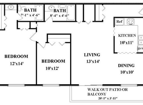 Park Place Apartments - The Breckenridge - 2 bed - 2 bath - 1100 sf