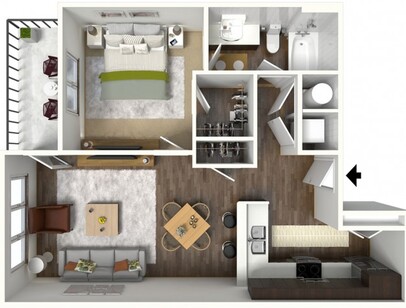 Copper Ridge Apartments - A4 - 1 bed - 1 bath - 746 sf