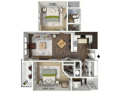 Copper Ridge Apartments - C3 - 2 bed - 2 bath - 1032 sf