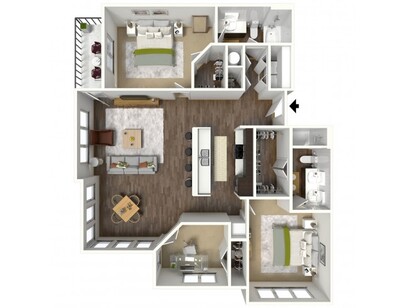 Copper Ridge Apartments - D1 - 2 bed - 2 bath - 1397 sf