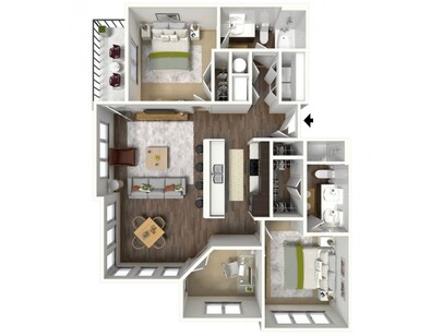 Copper Ridge Apartments - D2 - 2 bed - 2 bath - 1215 sf