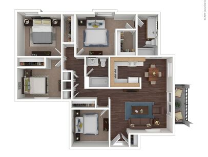 Iris: Beds - 4: Baths - 2: SqFt Range - 1220 to 1220