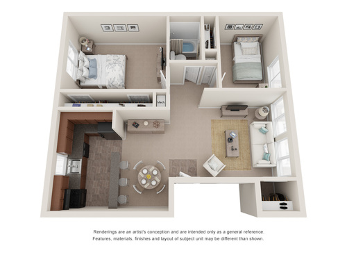 Norcova Gardens - The Patton - 2 bed - 1 bath - 816 sf