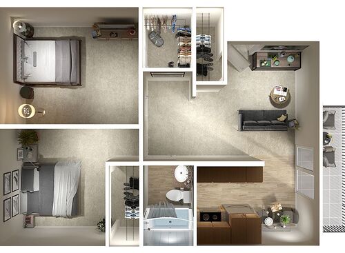 PLAN A: Beds - 2: Baths - 1: SqFt Range - 800 to 800