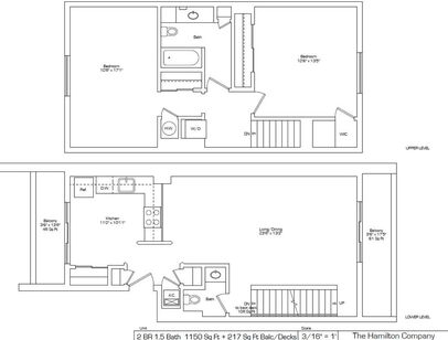 A1G: Beds - 2: Baths - 1.5: SqFt Range - 1150 to 1150