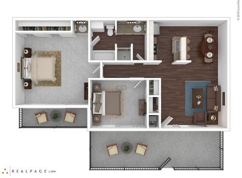 Country Club Apartments - Two Bedroom One Bath - 2 bed - 1 bath - 945 sf