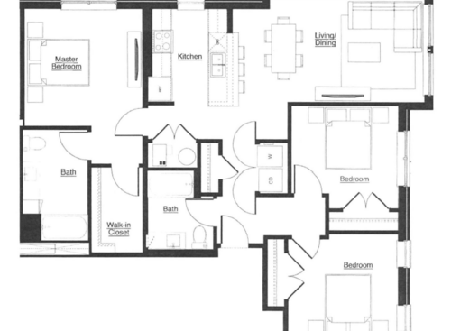 1BR: Beds - 3: Baths - 1: SqFt Range - 1348 to 1348