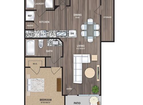 A1  Starting at $1110: Beds - 1: Baths - 1: SqFt Range - 769 to 769