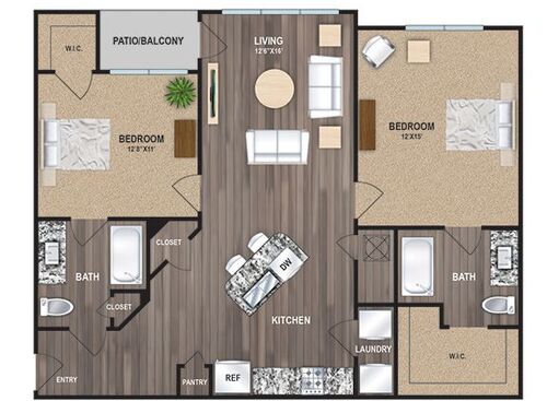 A1  Starting at $1110: Beds - 2: Baths - 2: SqFt Range - 1093 to 1093