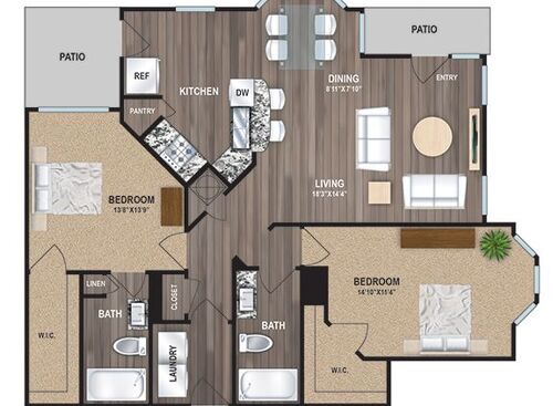 A1  Starting at $1110: Beds - 2: Baths - 2: SqFt Range - 1299 to 1299