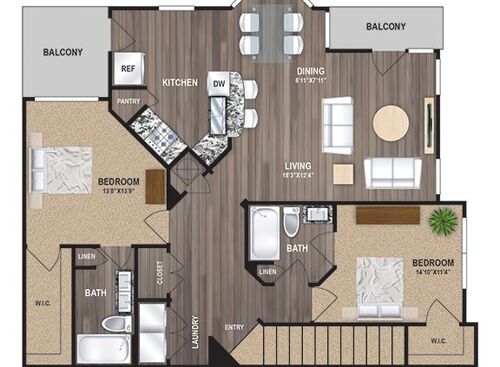 A1  Starting at $1110: Beds - 2: Baths - 2: SqFt Range - 1389 to 1389