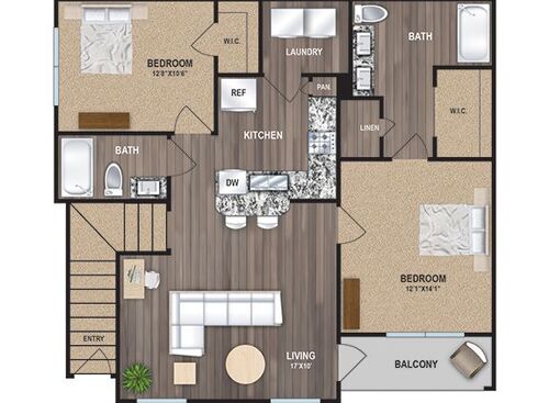 A1  Starting at $975: Beds - 2: Baths - 2: SqFt Range - 1084 to 1084