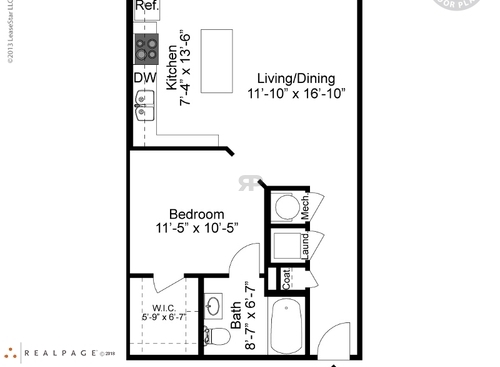 A-4: Beds - 1: Baths - 1: SqFt Range - 643 to 643