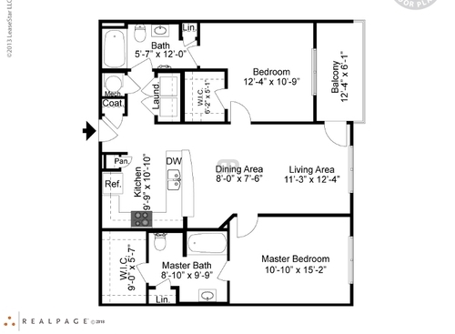 City Walk Apartments - B-1 - 2 bed - 2 bath - 1095 sf