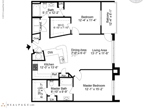 B-2: Beds - 2: Baths - 2: SqFt Range - 1207 to 1207