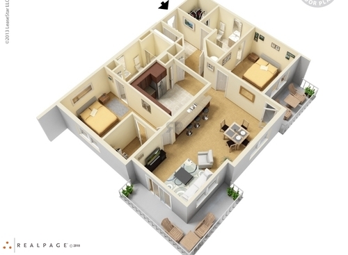 City Walk Apartments - B-3B - 2 bed - 2 bath - 1207 sf