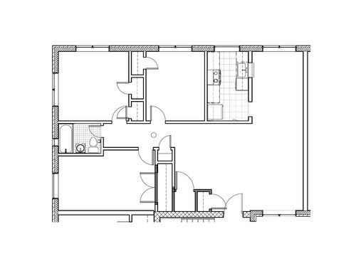 One Bedroom - Lacy Court: Beds - 3: Baths - 1: SqFt Range - 1070 to 1101