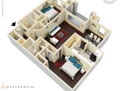 2 Bedroom: Beds - 2: Baths - 2: SqFt Range - 1200 to 1200