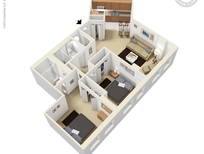 BACK BAY TOWER - Two Bedroom Two Bath - 2 bed - 2 bath - 870 sf