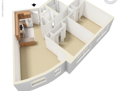 BACK BAY TOWER - Two Bedroom Two Bath - 2 bed - 2 bath - 970 sf