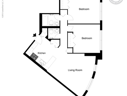 BACK BAY TOWER - Two Bedroom Two Bath - 2 bed - 2 bath - 970 sf