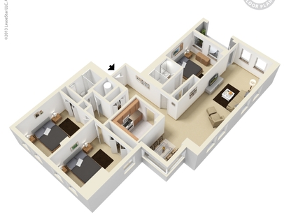 BACK BAY TOWER - Three Bedroom Two Bath - 3 bed - 2 bath - 1700 sf