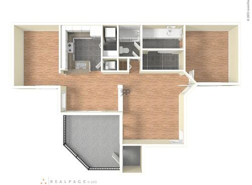 A Plan: Beds - 1: Baths - 1: SqFt Range - 980 to 980