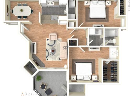 A Plan: Beds - 2: Baths - 1: SqFt Range - 1018 to 1018