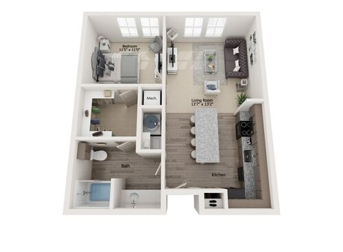 A1: Beds - 1: Baths - 1: SqFt Range - 731 to 731