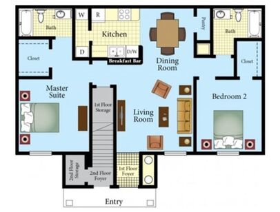 Aspen: Beds - 2: Baths - 2: SqFt Range - 957 to 957