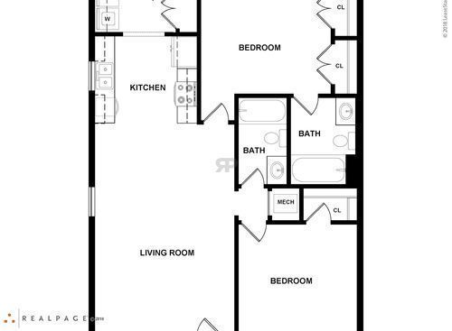Townhome A: Beds - 2: Baths - 2: SqFt Range - 1156 to 1156