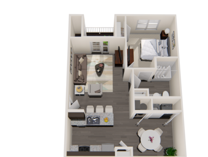 One-Bedroom Unit: Beds - 1: Baths - 1: SqFt Range - 850 to