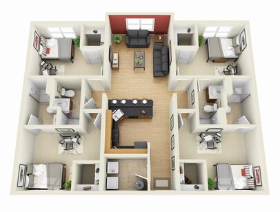 Double: Beds - 4: Baths - 1: SqFt Range - 2500 to 2800