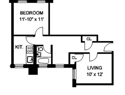 1 Bedroom: Beds - 1: Baths - 1: SqFt Range - 500 to 525
