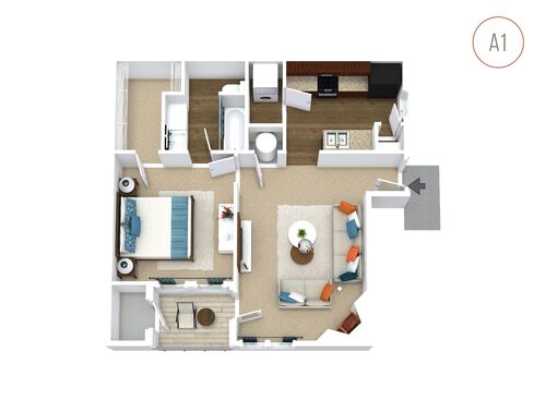 A1: Beds - 1: Baths - 1: SqFt Range - 565 to 565