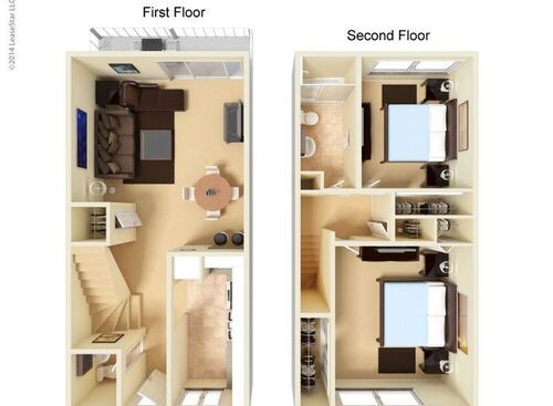 Two Bedroom: Beds - 2: Baths - 2: SqFt Range - 950 to