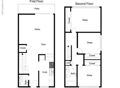 Three Bedroom: Beds - 3: Baths - 1.5: SqFt Range - 1125 to
