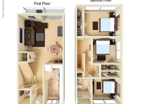 Three Bedroom: Beds - 3: Baths - 1.5: SqFt Range - 1125 to