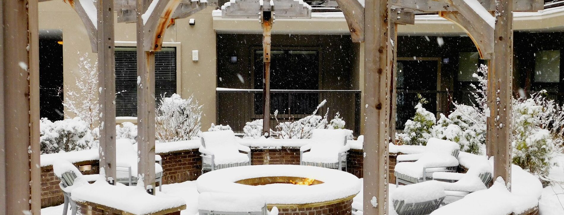Winter Garden Courtyard with Fire Pit
