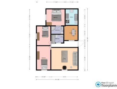 1 bed 1 bath: Beds - 3: Baths - 2: SqFt Range - 1101 to 1101