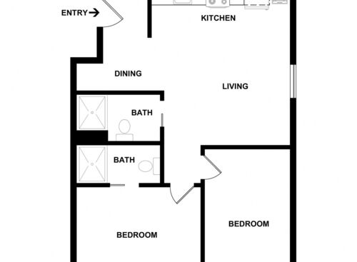 The Allegheny : Beds - 2: Baths - 2: SqFt Range - 535 to 535