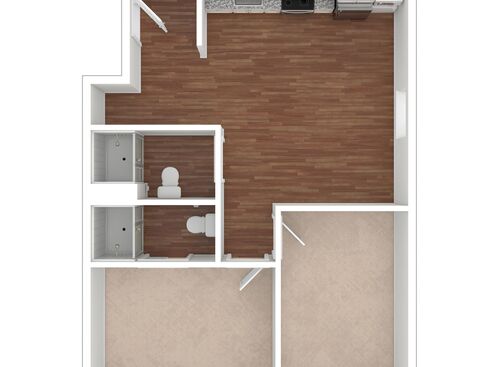The Allegheny : Beds - 2: Baths - 2: SqFt Range - 535 to 535