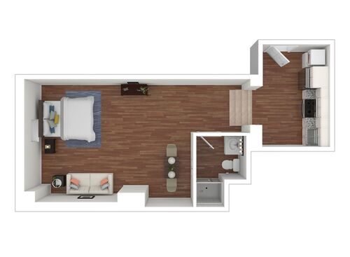 The Allegheny : Beds - Studio: Baths - 1: SqFt Range - 345 to 345