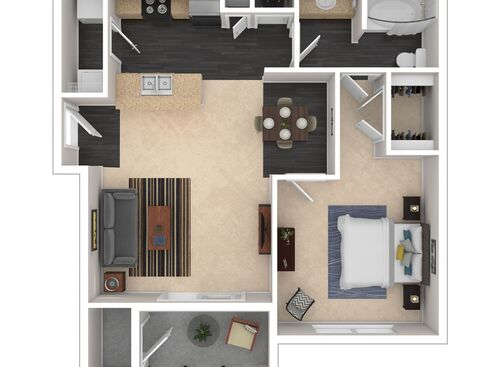 The Bronson: Beds - 1: Baths - 1: SqFt Range - 809 to 809