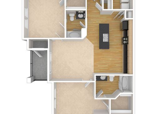 The Bronson: Beds - 2: Baths - 2: SqFt Range - 1126 to 1126