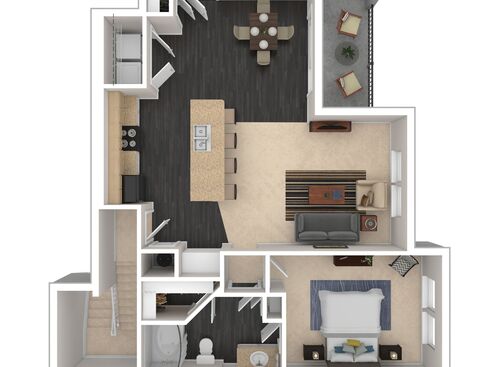 The Bronson: Beds - 1: Baths - 1: SqFt Range - 1019 to 1019