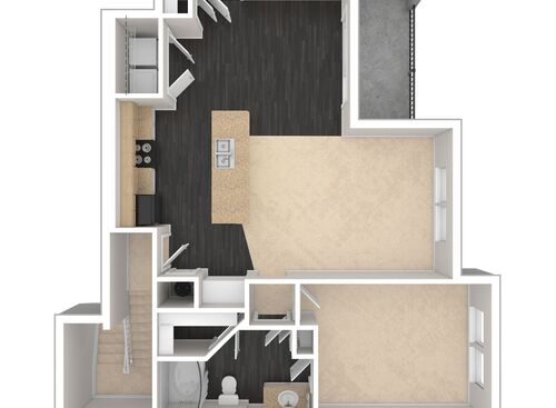 The Bronson: Beds - 1: Baths - 1: SqFt Range - 1019 to 1019