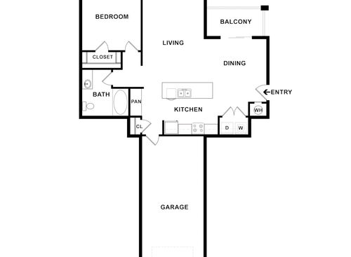 The Bronson: Beds - 1: Baths - 1: SqFt Range - 938 to 938