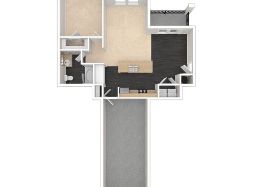 The Bronson: Beds - 1: Baths - 1: SqFt Range - 938 to 938