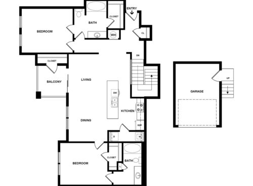 The Bronson: Beds - 2: Baths - 2: SqFt Range - 1254 to 1254